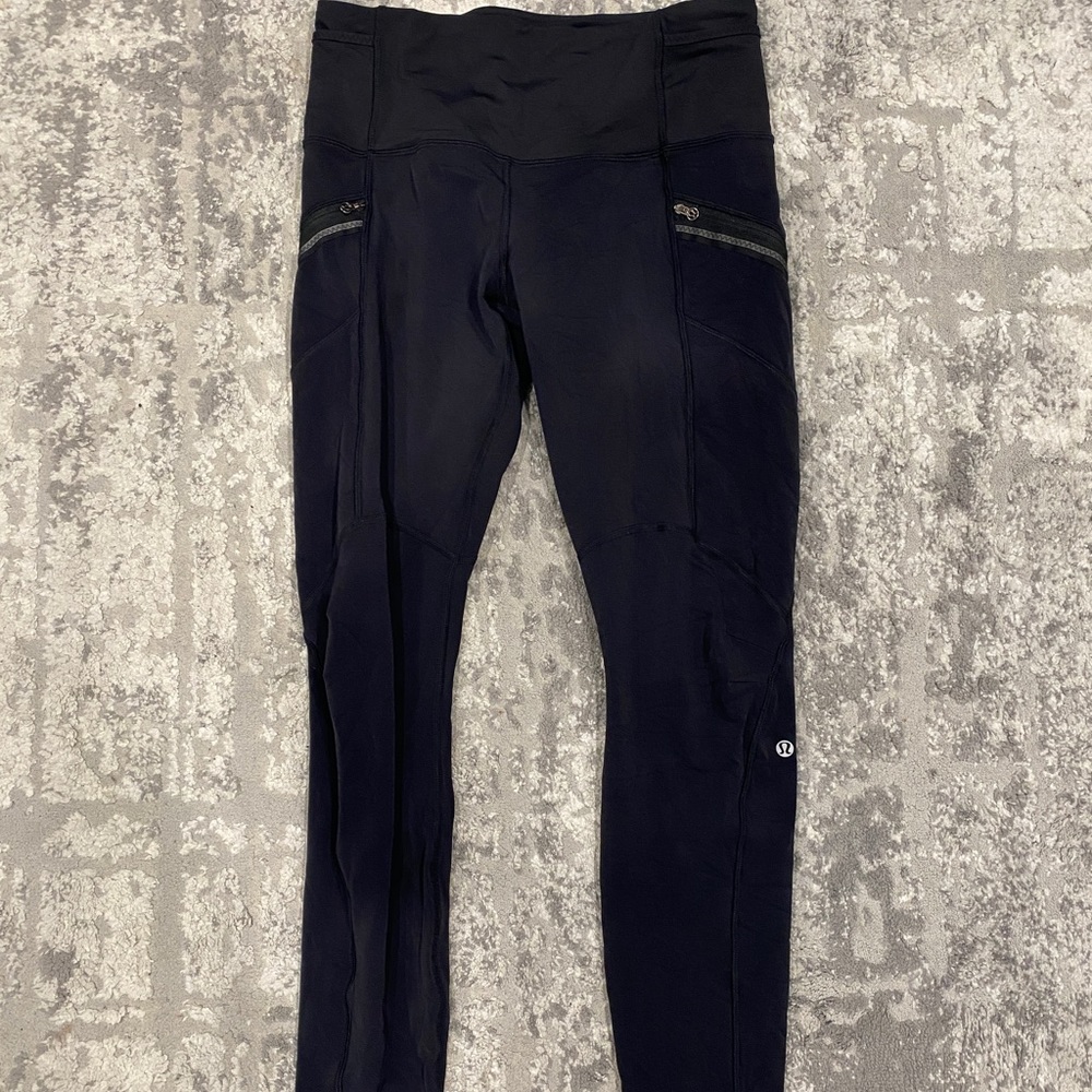 Lululemon black high rise leggings with pockets 28” inseam